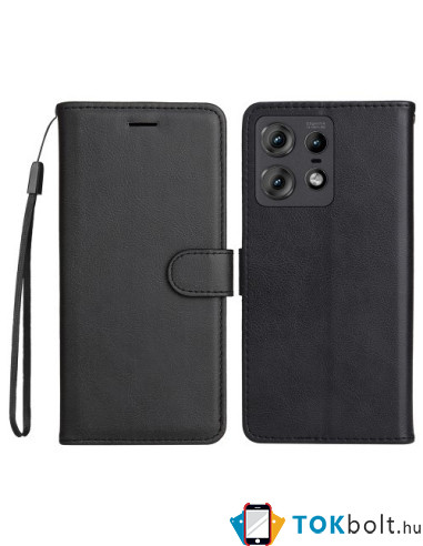 Oldalra nyíló tok Motorola Edge 50 Pro telefonhoz - FEKETE