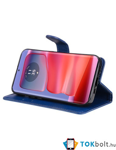 Oldalra nyíló tok Motorola Edge 50 Pro telefonhoz - KÉK