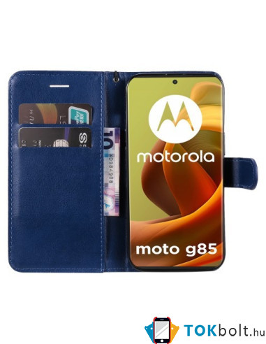 Oldalra nyíló tok Motorola Moto G85 telefonhoz - KÉK