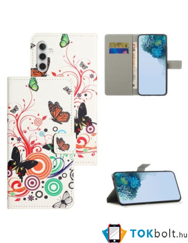 Oldalra nyíló mintás telefontok Samsung Galaxy S24 FE telefonhoz - ÉLÉNK PILLANGÓ