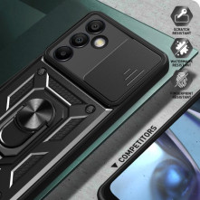 Kemény műanyag és rugalmas TPU hibrid tok Samsung Galaxy S24 FE telefonhoz - PIROS