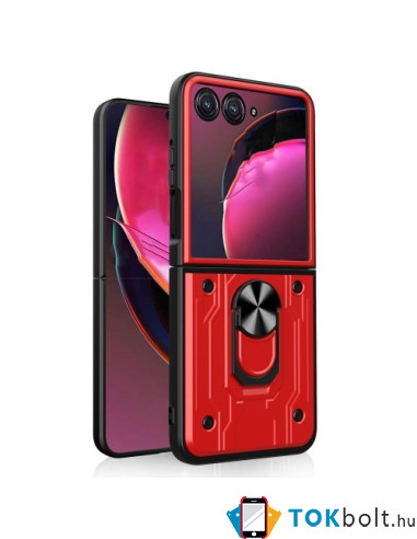 Kemény műanyag és rugalmas TPU hibrid tok Motorola Razr 50 telefonhoz - PIROS