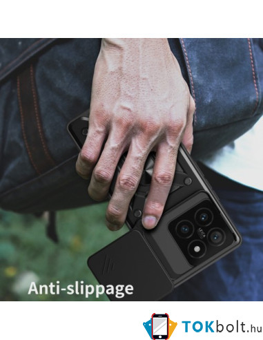 Kemény műanyag és rugalmas TPU hibrid tok Xiaomi 14T telefonhoz - FEKETE