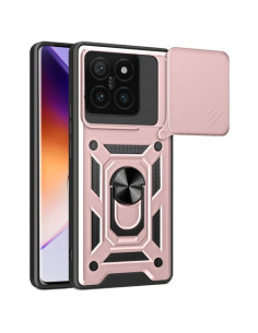 Kemény műanyag és rugalmas TPU hibrid tok Xiaomi 14T telefonhoz - RÓZSAARANY
