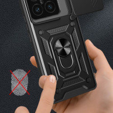 Kemény műanyag és rugalmas TPU hibrid tok Xiaomi 14T Pro telefonhoz - KÉK