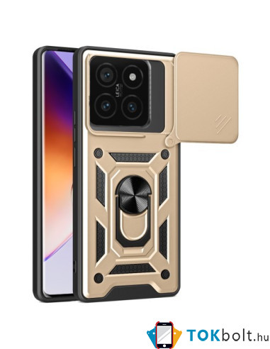 Kemény műanyag és rugalmas TPU hibrid tok Xiaomi 14T Pro telefonhoz - ARANY