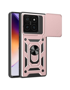 Kemény műanyag és rugalmas TPU hibrid tok Xiaomi 14T Pro telefonhoz - RÓZSAARANY