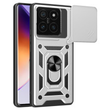 Kemény műanyag és rugalmas TPU hibrid tok Xiaomi 14T Pro telefonhoz - EZÜST