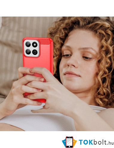 Honor 200 Smart karbon mintás tok - PIROS
