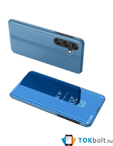 Flip telefontok átlátszó előlappal Samsung Galaxy A55 készülékhez - KÉK