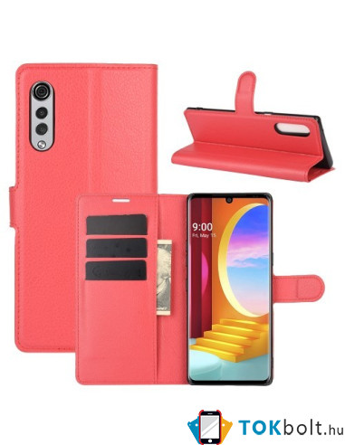 Oldalra nyíló tok LG Velvet telefonhoz - PIROS