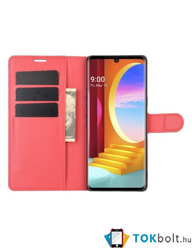 Oldalra nyíló tok LG Velvet telefonhoz - PIROS