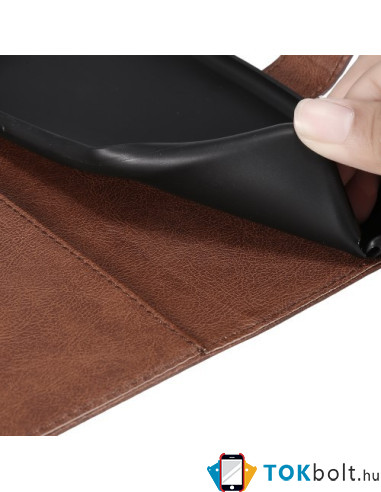 Oldalra nyíló tok Xiaomi Redmi 14C telefonhoz - BARNA