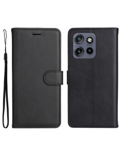 Oldalra nyíló tok Motorola Edge 50 Neo telefonhoz - FEKETE