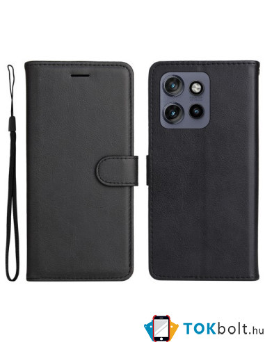 Oldalra nyíló tok Motorola Edge 50 Neo telefonhoz - FEKETE