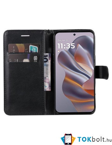 Oldalra nyíló tok Motorola Edge 50 Neo telefonhoz - FEKETE
