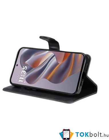 Oldalra nyíló tok Motorola Edge 50 Neo telefonhoz - FEKETE