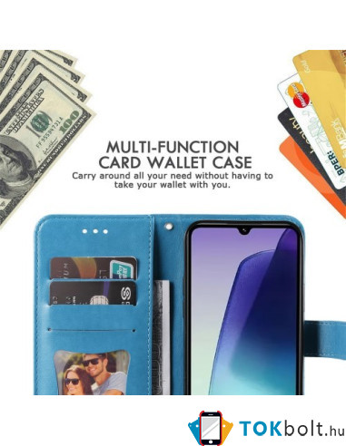 Oldalra nyíló tok Xiaomi Redmi 14C / Redmi 14R / Poco C75 telefonhoz - KÉK