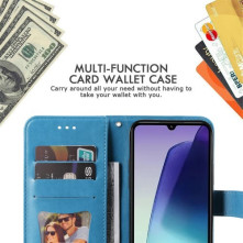 Oldalra nyíló tok Xiaomi Redmi 14C / Redmi 14R / Poco C75 telefonhoz - KÉK