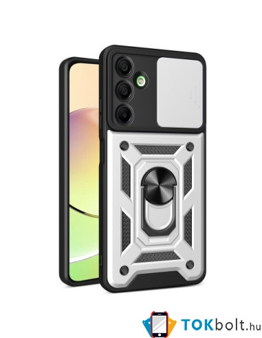 Kemény műanyag és rugalmas TPU hibrid tok Samsung Galaxy A16 4G / A16 5G telefonhoz - EZÜST