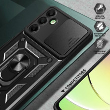 Kemény műanyag és rugalmas TPU hibrid tok Samsung Galaxy A16 4G / A16 5G telefonhoz - EZÜST