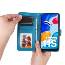 Oldalra nyíló tok Xiaomi Redmi 10/Redmi 10 2022/Redmi Note 11 4G/Redmi 10 Prime telefonhoz - KÉK