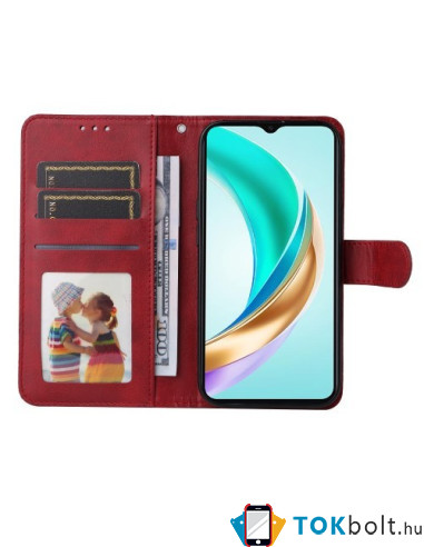 Oldalra nyíló tok Honor X6b telefonhoz - PIROS