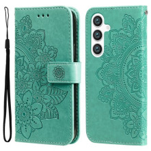 Dombornyomott mandala mintás notesztok Samsung Galaxy S25 telefonhoz - ZÖLD