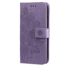 Dombornyomott mandala mintás notesztok Samsung Galaxy S25 Ultra telefonhoz - LILA