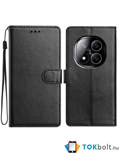 Oldalra nyíló tok Xiaomi Redmi Note 14 Pro 5G telefonhoz - FEKETE