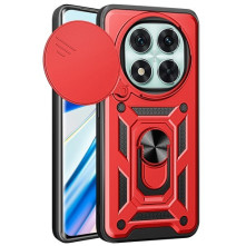 Kemény műanyag és rugalmas TPU hibrid tok Xiaomi Redmi Note 14 Pro 5G telefonhoz - PIROS