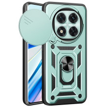 Kemény műanyag és rugalmas TPU hibrid tok Xiaomi Redmi Note 14 Pro 5G telefonhoz - ZÖLD