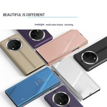 Flip telefontok átlátszó előlappal Honor Magic7 Lite készülékhez - FEKETE