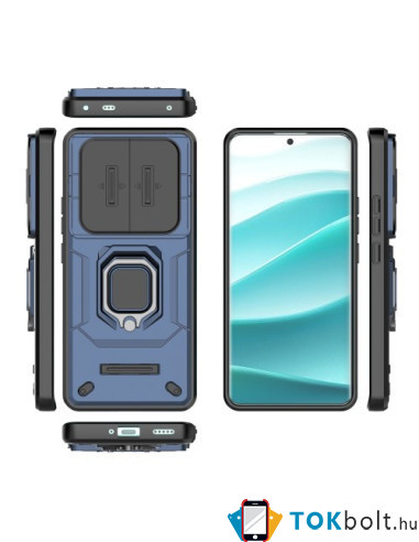 Kemény műanyag és rugalmas TPU hibrid tok Xiaomi Redmi Note 14 Pro+ 5G telefonhoz - KÉK