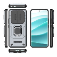 Kemény műanyag és rugalmas TPU hibrid tok Xiaomi Redmi Note 14 Pro+ 5G telefonhoz - SZÜRKE