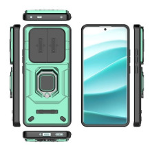 Kemény műanyag és rugalmas TPU hibrid tok Xiaomi Redmi Note 14 Pro+ 5G telefonhoz - ZÖLD