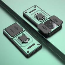 Kemény műanyag és rugalmas TPU hibrid tok Xiaomi Redmi Note 14 Pro+ 5G telefonhoz - ZÖLD