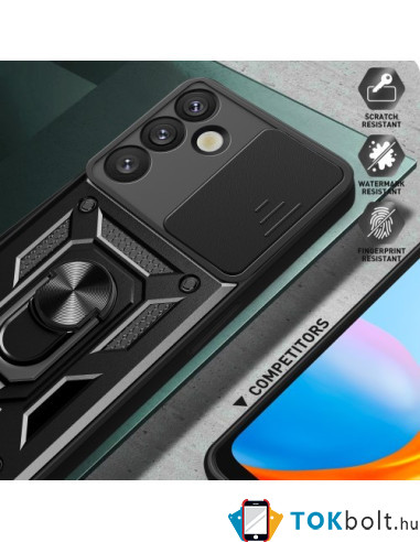 Kemény műanyag és rugalmas TPU hibrid tok Samsung Galaxy S25 telefonhoz - PIROS