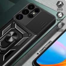 Kemény műanyag és rugalmas TPU hibrid tok Samsung Galaxy S25 Ultra telefonhoz - ZÖLD