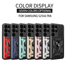 Kemény műanyag és rugalmas TPU hibrid tok Samsung Galaxy S25 Ultra telefonhoz - RÓZSAARANY