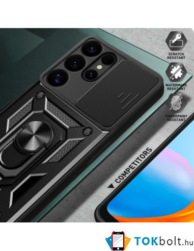 Kemény műanyag és rugalmas TPU hibrid tok Samsung Galaxy S25 Ultra telefonhoz - RÓZSAARANY