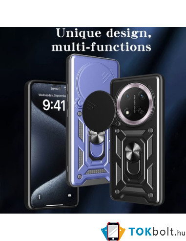 Kemény műanyag és rugalmas TPU hibrid tok Honor Magic7 Lite telefonhoz - KÉK
