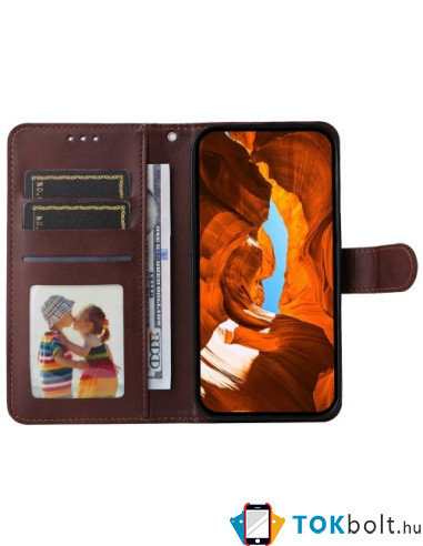 Oldalra nyíló tok Motorola Moto G55 telefonhoz - BARNA