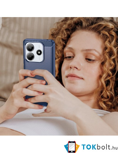 Xiaomi Redmi Note 14 5G karbon mintás tok - KÉK
