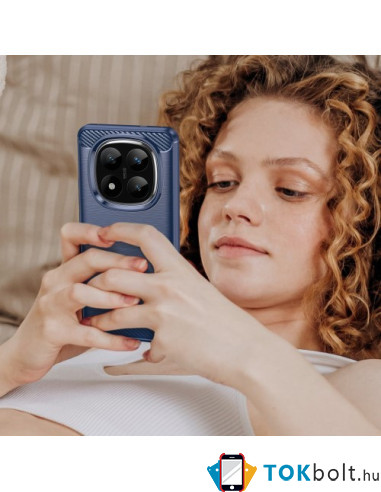Xiaomi Redmi Note 14 Pro+ 5G karbon mintás tok - KÉK