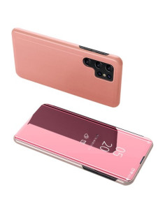 Flip telefontok átlátszó előlappal Samsung Galaxy S25 Ultra készülékhez - RÓZSAARANY