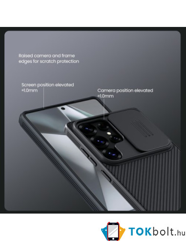 NILLKIN masszív tok kameravédővel Samsung Galaxy S25 Ultra telefonhoz - FEKETE