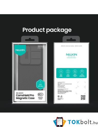 NILLKIN masszív tok kameravédővel Samsung Galaxy S25 Ultra telefonhoz - FEKETE