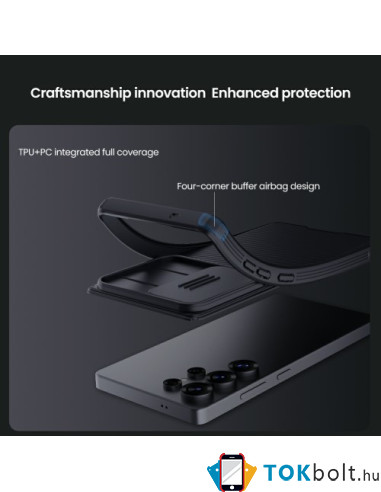 NILLKIN masszív tok kameravédővel Samsung Galaxy S25 Ultra telefonhoz - FEKETE