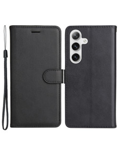 Oldalra nyíló tok Samsung Galaxy S25 telefonhoz - FEKETE